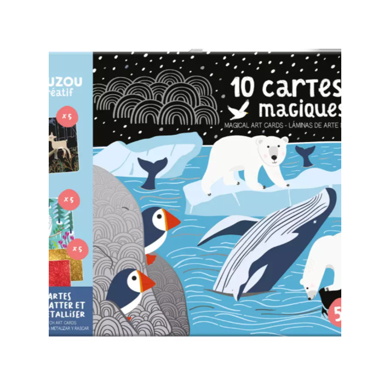 10 cartes magiques - Cartes à gratter et à métalliser