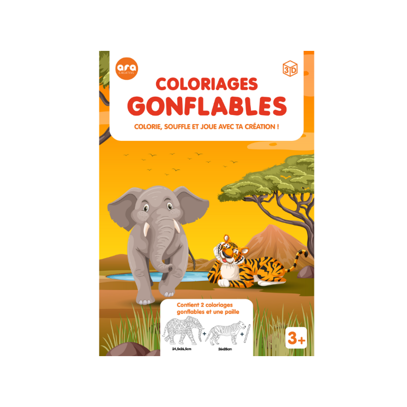 Coloriages gonflables - Elephant-Tigre