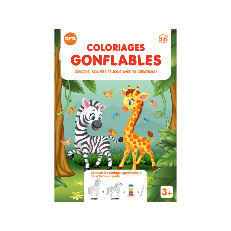 Coloriages gonflables - Zèbre -Girafe