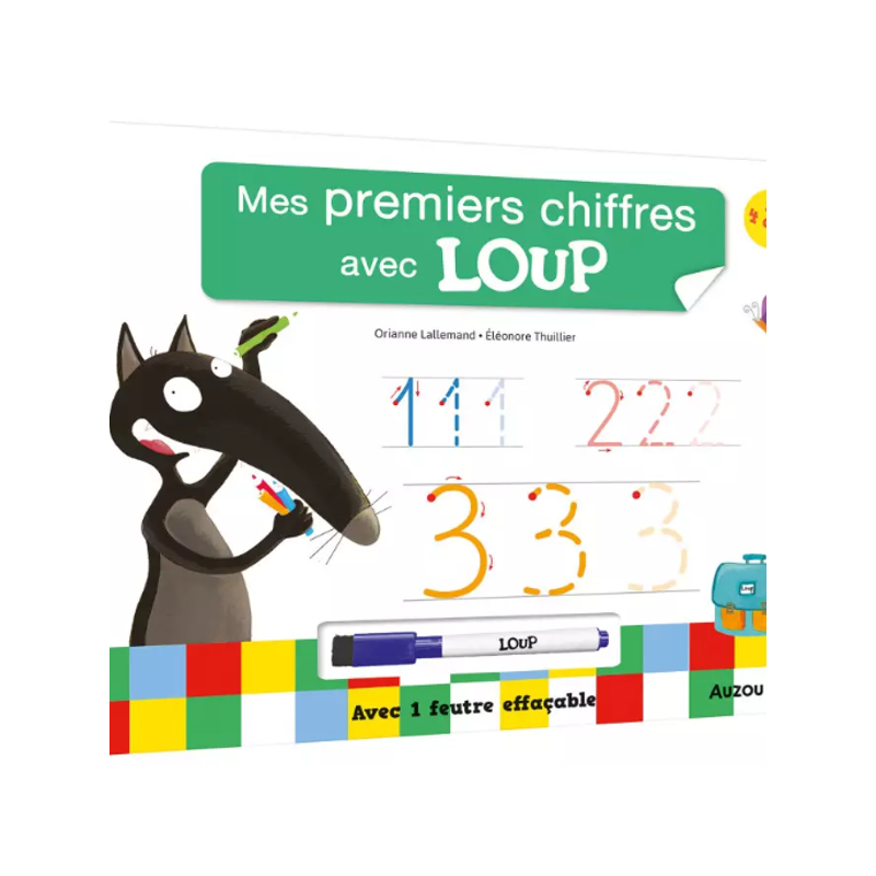 Livre ardoise : Mes premiers chiffres avec Loup