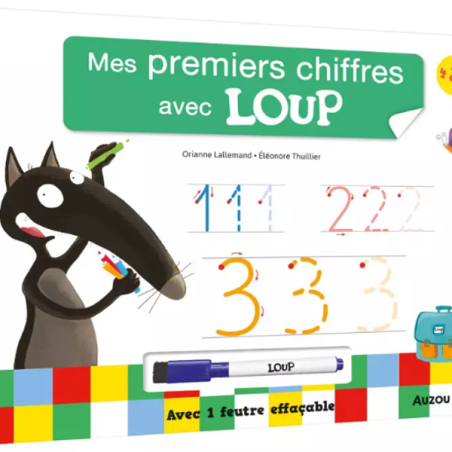 Livre ardoise : Mes premiers chiffres avec Loup