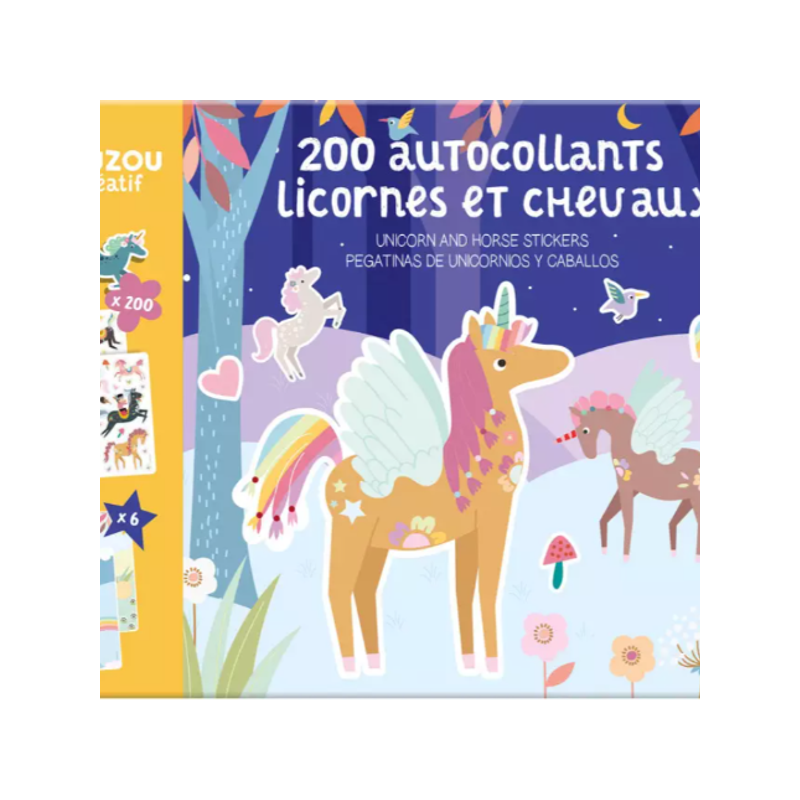 Ma pochette d'artiste : 200 autocollants - Licornes et chevaux