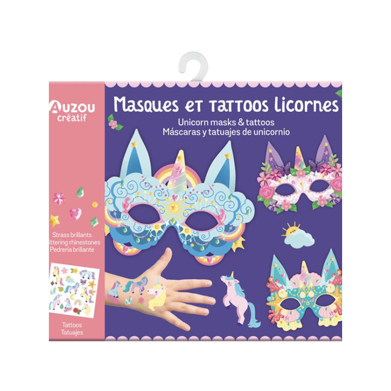 Ma pochette d'artiste : Masques et tatoos Licornes