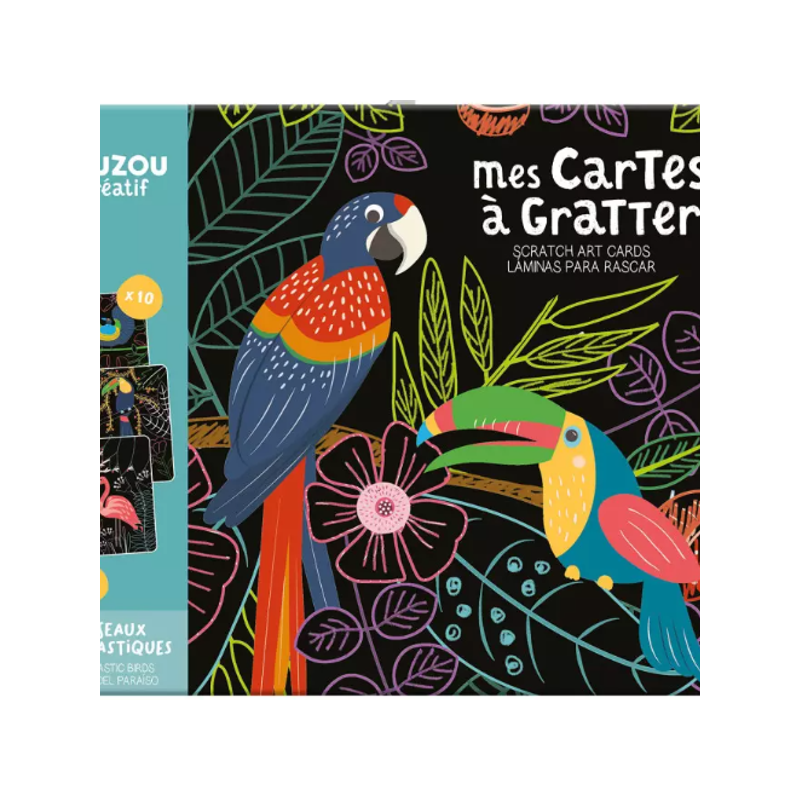 Ma pochette d'artiste : Mes cartes à gratter - Oiseaux fantastiques