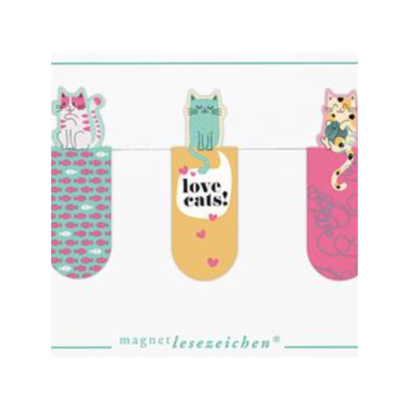 Marque page aimanté : Chats d'amour