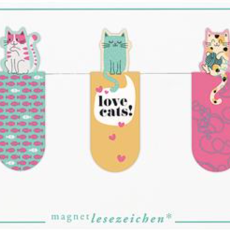 Marque page aimanté : Chats d'amour