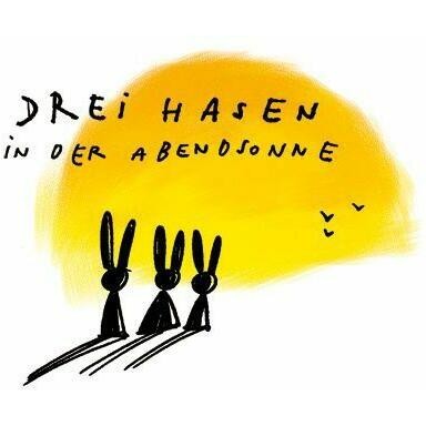 Drei Hasen in der Abendsonne